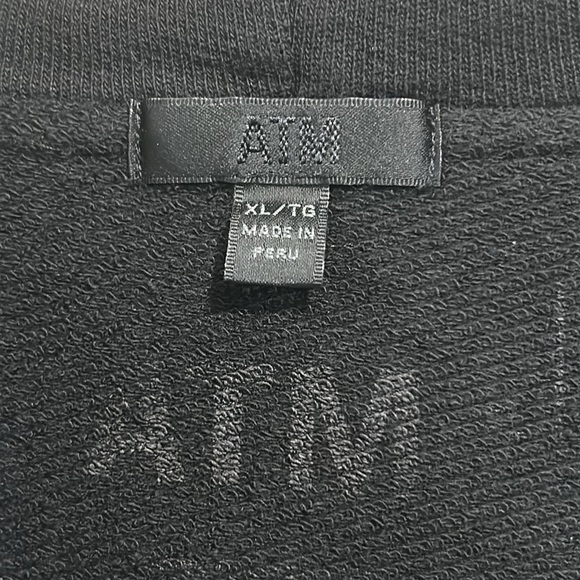 ATM Anthony Thomas Melillo French Terry Zip Up Hoodie in Black - XL (US 10) - Picture 12 of 14